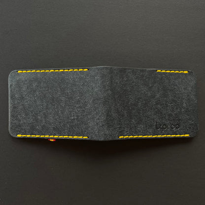 Cartera Portaplacas BASIC | Edición Navy Hilo Mostaza | Todas las Corporaciones | Cuero Cosido a Mano – KPROO