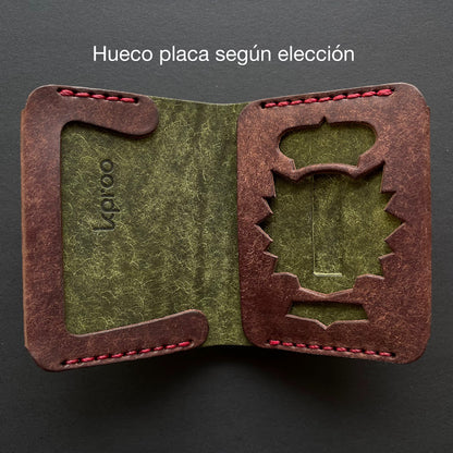 Cartera Portaplacas FORTIS | Edición ZARAGOZA | Cuero Cosido a Mano – KPROO | CNP · GC · PL