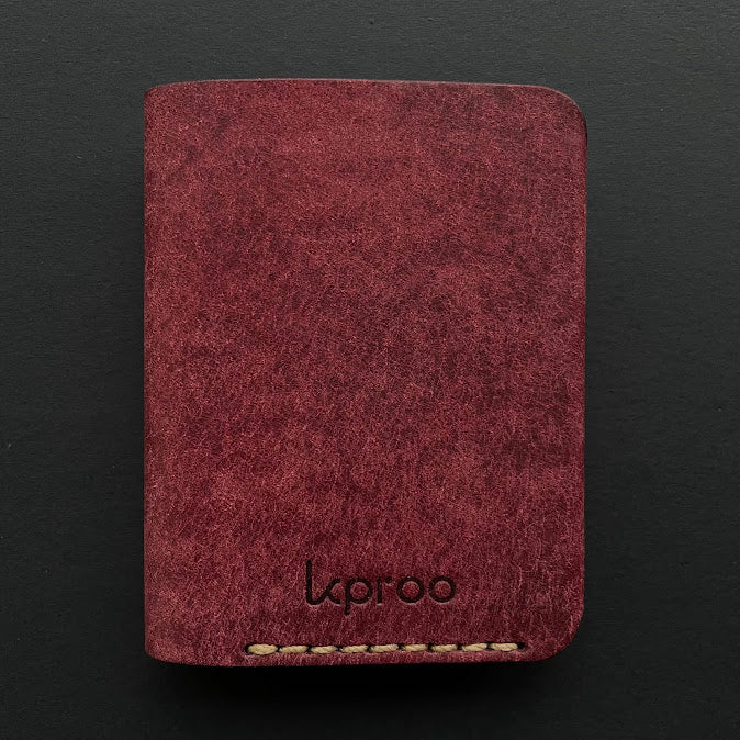 Cartera Portaplacas COMPAC Policía Nacional | Edición Mosto Navy Hilo Marrón | Cuero Cosido a Mano – KPROO