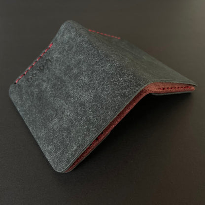 Cartera Portaplacas COMPAC Policía Municipal Madrid | Edición Navy Mosto Hilo Granate | Cuero Cosido a Mano – KPROO