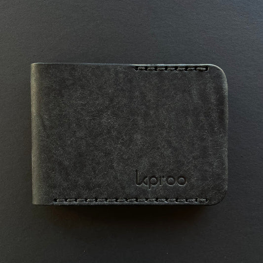 Cartera Portaplacas BASIC Guardia Civil Judicial | Edición Negra Hilo Negro | Cuero Cosido a Mano – KPROO