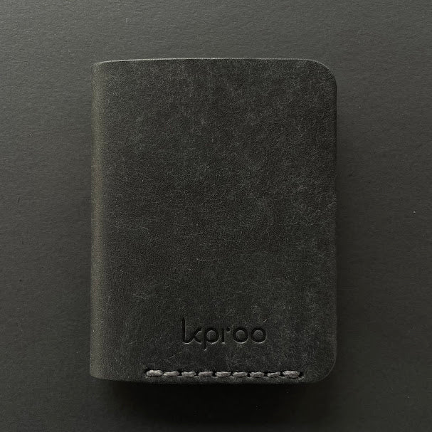 Cartera Portaplacas COMPAC Policía Local CV | Edición Negra Azul M Hilo Gris | Cuero Cosido a Mano – KPROO