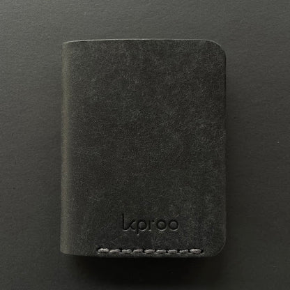 Cartera Portaplacas COMPAC Policía Local CV | Edición Negra Azul M Hilo Gris | Cuero Cosido a Mano – KPROO