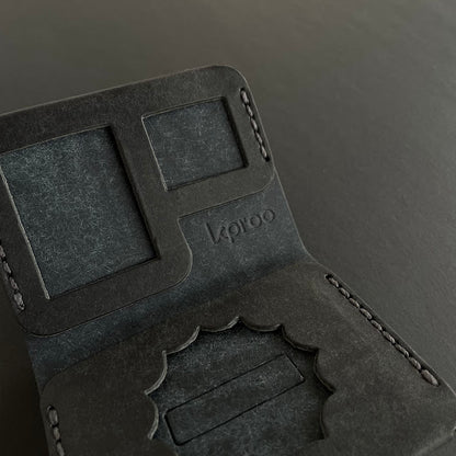 Cartera Portaplacas COMPAC Policía Local CV | Edición Negra Azul M Hilo Gris | Cuero Cosido a Mano – KPROO