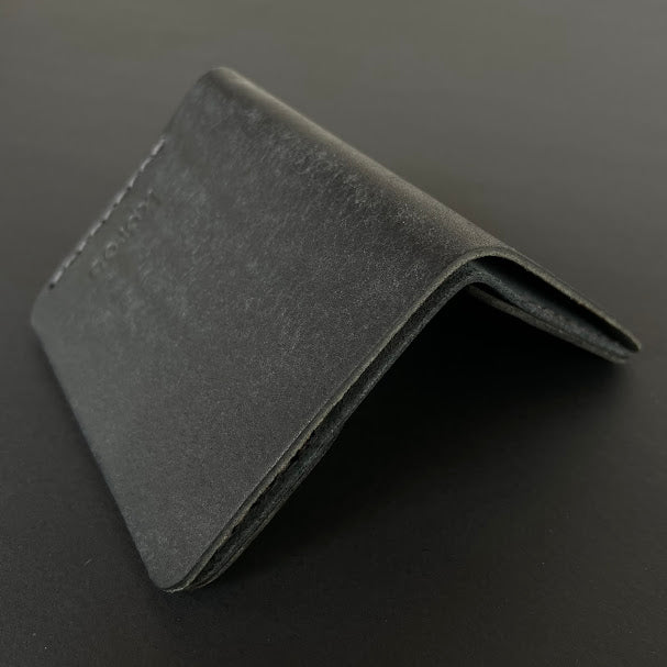 Cartera Portaplacas COMPAC Policía Local CV | Edición Negra Azul M Hilo Gris | Cuero Cosido a Mano – KPROO