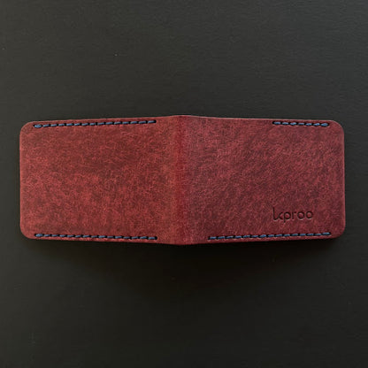 Cartera Portaplacas BASIC Policía Local | Edición Mosto Hilo Azul | Cuero Cosido a Mano – KPROO