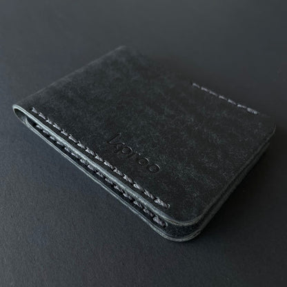 Cartera Portaplacas BASIC Policía Nacional | Edición Negra Hilo Gris | Cuero Cosido a Mano – KPROO