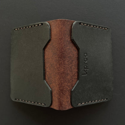 Cartera Portaplacas FORTIS Mossos d'Esquadra | Edición Negra Tabaco Hilo Marrón | Cuero Cosido a Mano – KPROO