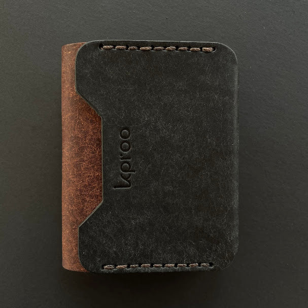 Cartera Portaplacas FORTIS Mossos d'Esquadra | Edición Negra Tabaco Hilo Marrón | Cuero Cosido a Mano – KPROO