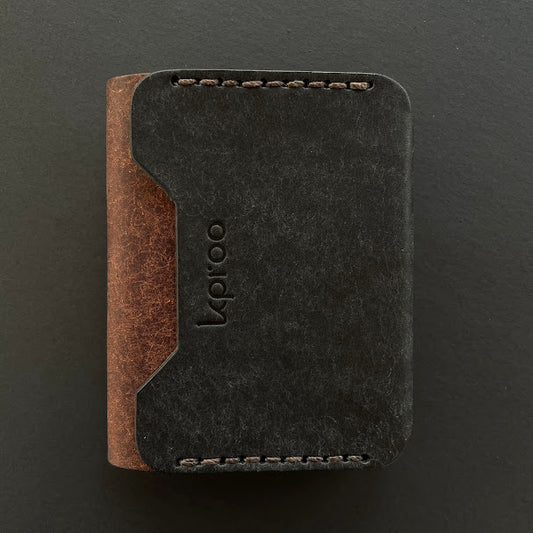 Cartera Portaplacas FORTIS Mossos d'Esquadra | Edición Negra Tabaco Hilo Marrón | Cuero Cosido a Mano – KPROO