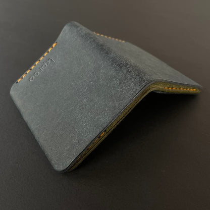 Cartera Portaplacas COMPAC | Edición Navy y Oliva Hilo Naranja | Todas las Corporaciones | Cuero Cosido a Mano – KPROO