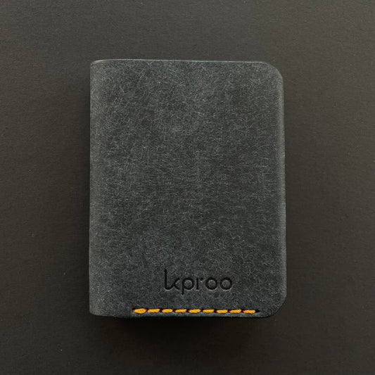 Cartera Portaplacas COMPAC | Edición Navy y Oliva Hilo Naranja | Todas las Corporaciones | Cuero Cosido a Mano – KPROO