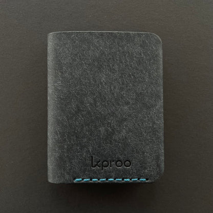 Cartera Portaplacas COMPAC | Edición Navy y Ortensia Hilo Turquesa | Todas las Corporaciones | Cuero Cosido a Mano – KPROO
