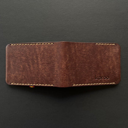 Cartera Portaplacas BASIC | Edición Tabaco Hilo Marrón | Cuero Cosido a Mano – KPROO