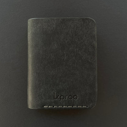 Cartera Portaplacas COMPAC Policía Nacional | Edición Negra Azul M Hilo Gris | Cuero Cosido a Mano – KPROO