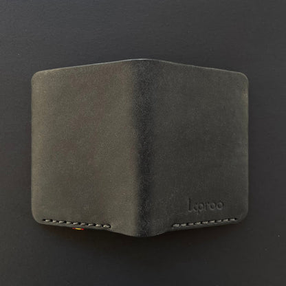 Cartera Portaplacas COMPAC Policía Nacional | Edición Negra Azul M Hilo Gris | Cuero Cosido a Mano – KPROO