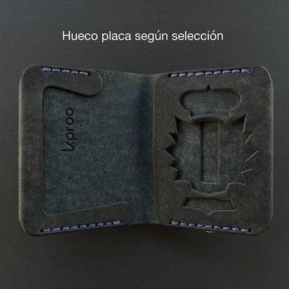Cartera Portaplacas FORTIS | Edición MADRID | Cuero Cosido a Mano – KPROO | CNP · GC · PL