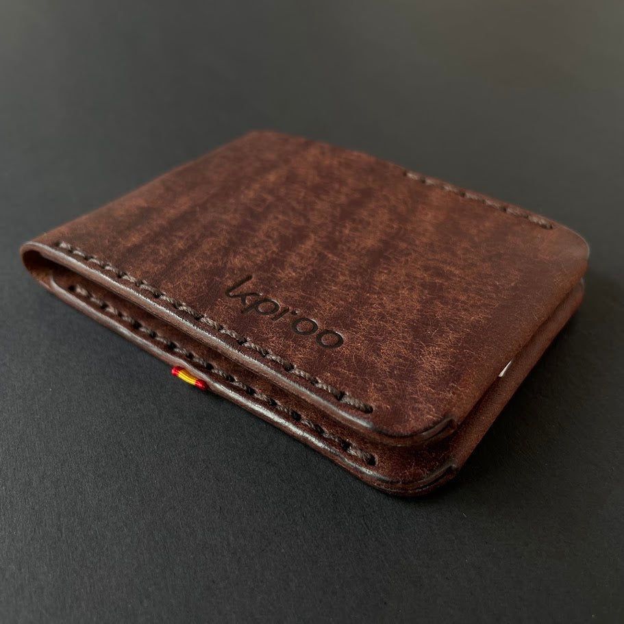Cartera Portaplacas BASIC Policía Nacional | Edición Tabaco Hilo Gris | Cuero Cosido a Mano – KPROO