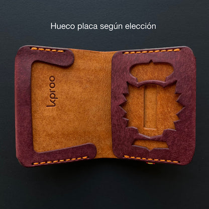 Cartera Portaplacas FORTIS | Edición MÁLAGA | Cuero Cosido a Mano – KPROO | CNP · GC · PL