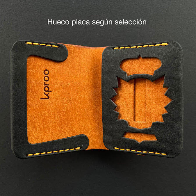 Cartera Portaplacas FORTIS | Edición VALENCIA | Cuero Cosido a Mano – KPROO | CNP · GC · PL
